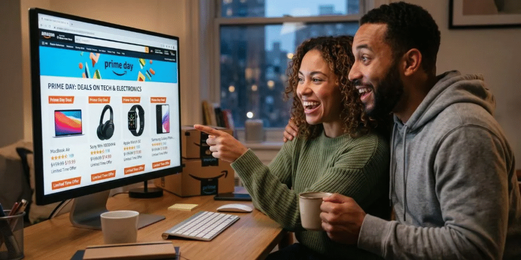Best Tech Deals 2026 featuring affordable smartphones, laptops, earbuds, smartwatches, and other popular gadgets.
